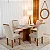 Mesa de Jantar Salina Tampo Londres Cinamomo 120x80 4 Cadeiras Parati Veludo Bege 169 - Cel Móveis - Imagem 2