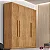 Roupeiro Império Nature 4 Portas 3 Gavetas Larg. 1.80m 100% MDF Rufato - Imagem 1