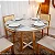 Mesa de Jantar Atlanta Cinamomo/Off Tampo Redondo Vidro Off 120x120 4 Santorini Linho Bege Madeira Maciça - Minas Plac - Imagem 3