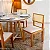 Mesa de Jantar Atlanta Cinamomo/Off Tampo Redondo Vidro Off 120x120 4 Santorini Linho Bege Madeira Maciça - Minas Plac - Imagem 4