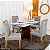 Mesa de Jantar Moscou 120x80 Cinamomo/Off Tampo Vidro Off 4 Cadeiras Londres  Madeira Maciça - Minas Plac - Imagem 1