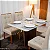 Mesa de Jantar Moscou 120x80 Cinamomo/Off Tampo Vidro Off 4 Cadeiras Londres  Madeira Maciça - Minas Plac - Imagem 7