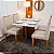 Mesa de Jantar Moscou 120x80 Cinamomo/Off Tampo Vidro Off 4 Cadeiras Atlanta Linho Bege Cru Madeira Maciça Minas Plac - Imagem 2