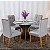 Mesa de Jantar Siena Redonda 100cm Vidro Off/Base Cinamomo + 4 Cad. Londres  Madeira Minas Plac - Imagem 9