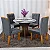 Mesa de Jantar Siena Redonda 100cm Vidro Off/Base Cinamomo + 4 Cad. Londres  Madeira Minas Plac - Imagem 5