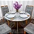 Mesa de Jantar Siena Redonda 100cm Vidro Off/Base Cinamomo + 4 Cad. Londres  Madeira Minas Plac - Imagem 4