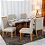 Mesa de Jantar Moscou 160x80 Vidro Off/Base Cinamomo + 6 Cad. Atlanta  Madeira Minas Plac - Imagem 1