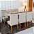 Mesa de Jantar Moscou 160x80 Vidro Off/Base Cinamomo + 6 Cad. Londres Madeira Minas Plac - Imagem 8