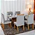 Mesa de Jantar Moscou 160x80 Vidro Off/Base Cinamomo + 6 Cad. Londres Madeira Minas Plac - Imagem 2