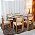 Mesa de Jantar Dubai 160x80 Tampo Londres Cinamomo Cel Móveis + 6 Cad. Santorini Linho Bege Madeira - Minas Plac - Imagem 1