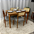 Mesa de Jantar Alegra 1.20×0.80 Com 4 Cadeiras Grécia – Cinamomo/Linho Cinza - Imagem 1