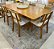 Mesa Barcelona 2.00x1.00 Laminada Cinamomo com 06 Cadeiras Livia Telinha Linho - Imagem 1