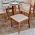 Mesa de Jantar Pedro 90x90 Vidro Off/Base Madeira + 4 Cad. Dubai Linho Bege 629 Madeira Maciça - Art Assento - Imagem 4