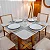 Mesa de Jantar Pedro 90x90 Vidro Off/Base Madeira + 4 Cad. Dubai Linho Bege 629 Madeira Maciça - Art Assento - Imagem 3
