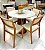 Mesa Berlim Redonda 100x100 Vidro  + 4 Cadeiras Oiti Madeira Maciça – Cel/Cimol - Imagem 1