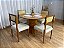 Mesa de Jantar Paris Circular 1.10×1.10 c/4 Cadeiras Grécia – Cinamomo Laminado/Bege Linho - Imagem 1