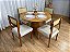 Mesa de Jantar Paris Circular 1.10×1.10 c/4 Cadeiras Grécia – Cinamomo Laminado/Bege Linho - Imagem 2