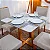 Mesa de Jantar Bali 90×90 Vidro Off/Base Madeira + 4 Cad. Atlanta Linho Bege Cru Madeira Minas Plac - Imagem 6
