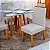 Mesa de Jantar Bali 90×90 Vidro Off/Base Madeira + 4 Cad. Atlanta Linho Bege Cru Madeira Minas Plac - Imagem 5