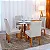 Mesa de Jantar Bali 90×90 Vidro Off/Base Madeira + 4 Cad. Atlanta Linho Bege Cru Madeira Minas Plac - Imagem 2