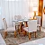 Mesa de Jantar Bali 120×80 Vidro Off/Base Madeira + 4 Cad. Atlanta Linho Bege Cru Madeira Minas Plac - Imagem 2