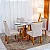 Mesa de Jantar Bali 120×80 Vidro Off/Base Madeira + 4 Cad. Atlanta Linho Bege Cru Madeira Minas Plac - Imagem 1