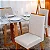 Mesa de Jantar Bali 120×80 Vidro Off/Base Madeira + 4 Cad. Atlanta Linho Bege Cru Madeira Minas Plac - Imagem 5