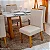 Mesa de Jantar Bali 160×80 Vidro Off/Base Madeira + 6 Cad. Atlanta Linho Bege Cru Madeira Minas Plac - Imagem 6