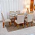 Mesa de Jantar Bali 160×80 Vidro Off/Base Madeira + 6 Cad. Atlanta Linho Bege Cru Madeira Minas Plac - Imagem 3
