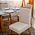 Mesa de Jantar Bali 160×80 Vidro Off/Base Madeira + 6 Cad. Atlanta Linho Bege Cru Madeira Minas Plac - Imagem 5