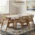 Mesa Miami 160 Canela/Off White com 6 Cadeiras Zeus Canela/Linho Bege - Imagem 1