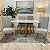 Mesa Pedro 120x80 Vidro Off White com 04 Cadeiras Stella em Veludo - Imagem 4