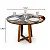 Mesa de Jantar Atlanta Redonda 120cm Vidro Preto/Base Madeira - Minas Plac + 4 Cad. Genova Veludo Preto 504 Madeira Art Assentos - Entregue Montada - Imagem 6