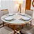 Mesa de Jantar Atlanta Redonda 120cm /Base Madeira - Minas Plac + 4 Cad. Isabela Linho Bege 01 Madeira KM Decor - Imagem 4