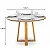 Mesa de Jantar Atlanta Redonda 120cm /Base Madeira - Minas Plac + 4 Cad. Isabela Linho Bege 01 Madeira KM Decor - Imagem 8