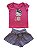 Conjunto Feminino Infantil – Blusa de Cotton e Short Listrado - Imagem 3