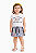 Conjunto Infantil Feminino Blusa Meia Malha / Saia Moletinho / Short Cotton - TMX - Imagem 1