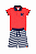 Conjunto Infantil Masculino Polo Com Bermuda Coral/Marinho - Imagem 2