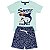 Conjunto Primeiros Passos Masculino Camiseta Meia Malha - Bermuda Tactel Shark TMX - Imagem 2