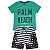 Conjunto Infantil Masculino Camiseta Verde e Bermuda Preto Coqueiro - Imagem 2