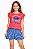 Conjunto Infantil Feminino Malwee Kids – Blusa e Short Listrado - Imagem 1
