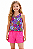 Conjunto Infantil Feminino Kely Kety – Regata Floral e Shorts Rosa - Imagem 1