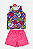 Conjunto Infantil Feminino Kely Kety – Regata Floral e Shorts Rosa - Imagem 2