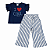 Conjunto Infantil Feminino Colorittá – Blusa Azul e Calça Listrada - Imagem 2
