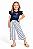 Conjunto Infantil Feminino Colorittá – Blusa Azul e Calça Listrada - Imagem 1