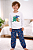 Pijama Infantil Masculino Brilha no Escuro 100% Algodão - Imagem 1