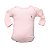 Body para Bebê Básico Manga Longa Liso 100% Algodão com Pingente Folhado a Ouro - Rosa - Baby Baby - Imagem 1