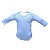 Body para Bebê Básico Manga Longa Liso 100% Algodão com Pingente Folhado a Ouro - Azul - Baby Baby - Imagem 1
