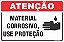 Placa de atenção material corrosivo, use proteção - Imagem 1