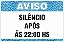 Placa de Aviso de Piscina silêncio  após ás 22:00 hs - Imagem 1